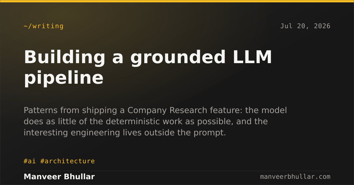 Building a grounded LLM pipeline