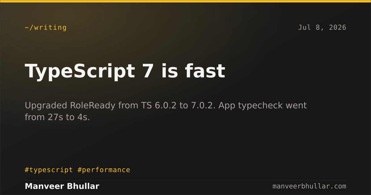 TypeScript 7 is fast